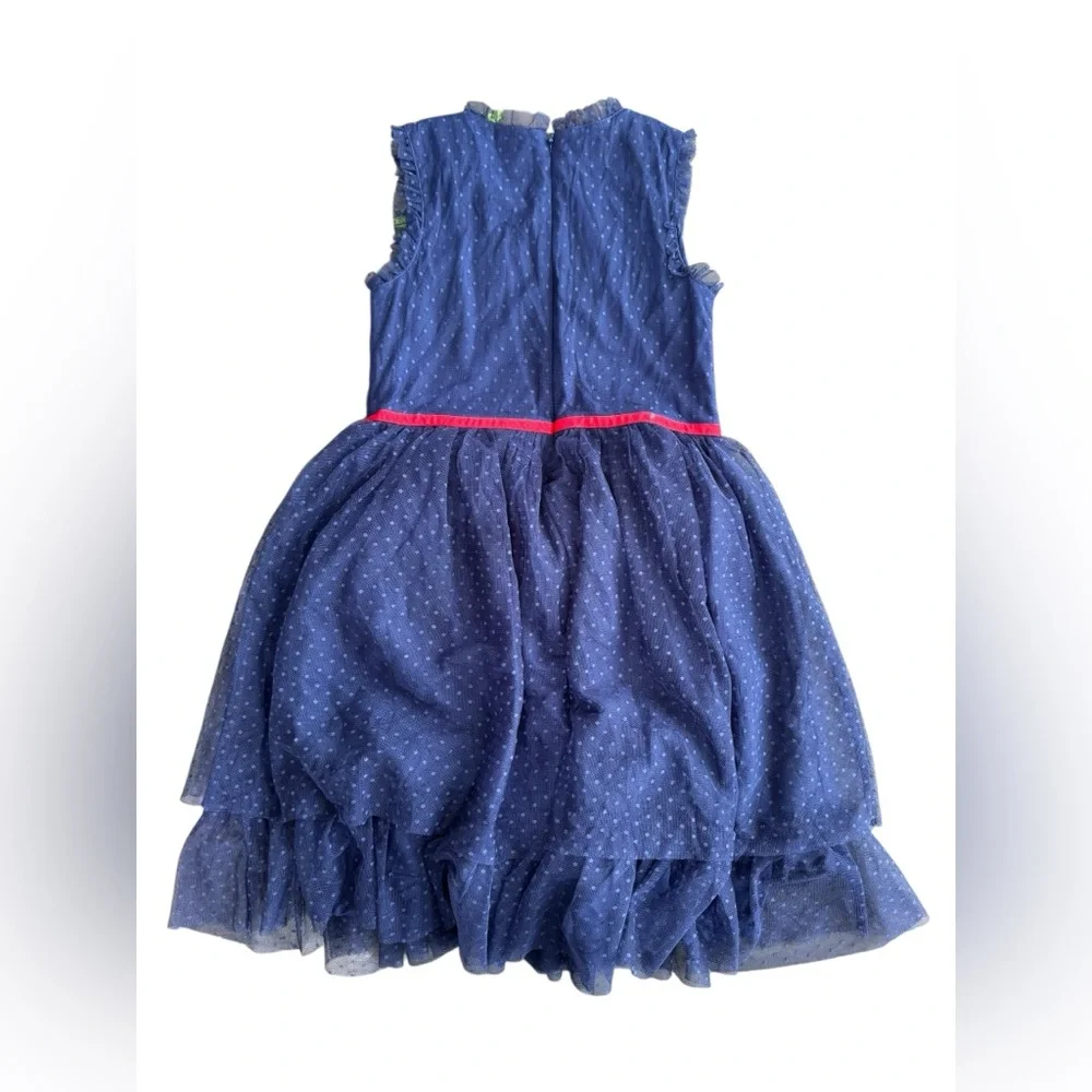 Mini Boden Dove Bird Christmas Tulle Sequin Party‎ Dress Girl Size 7-8